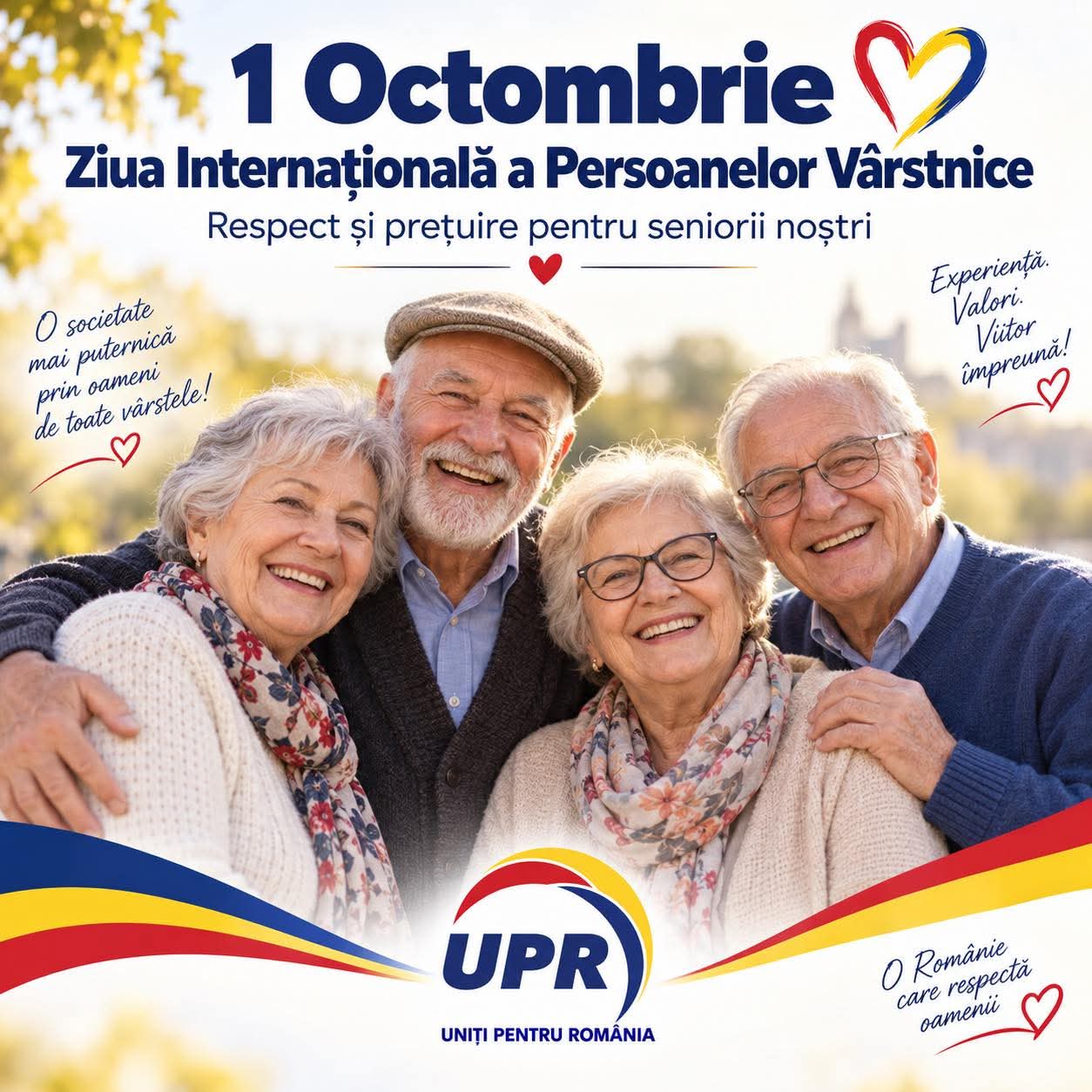 1 Octombrie - Ziua Internațională a Persoanelor Vârstnice
