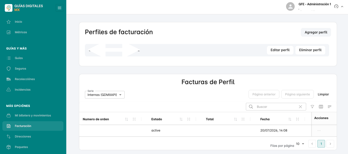 Facturacion - Perfiles y facturas automaticas