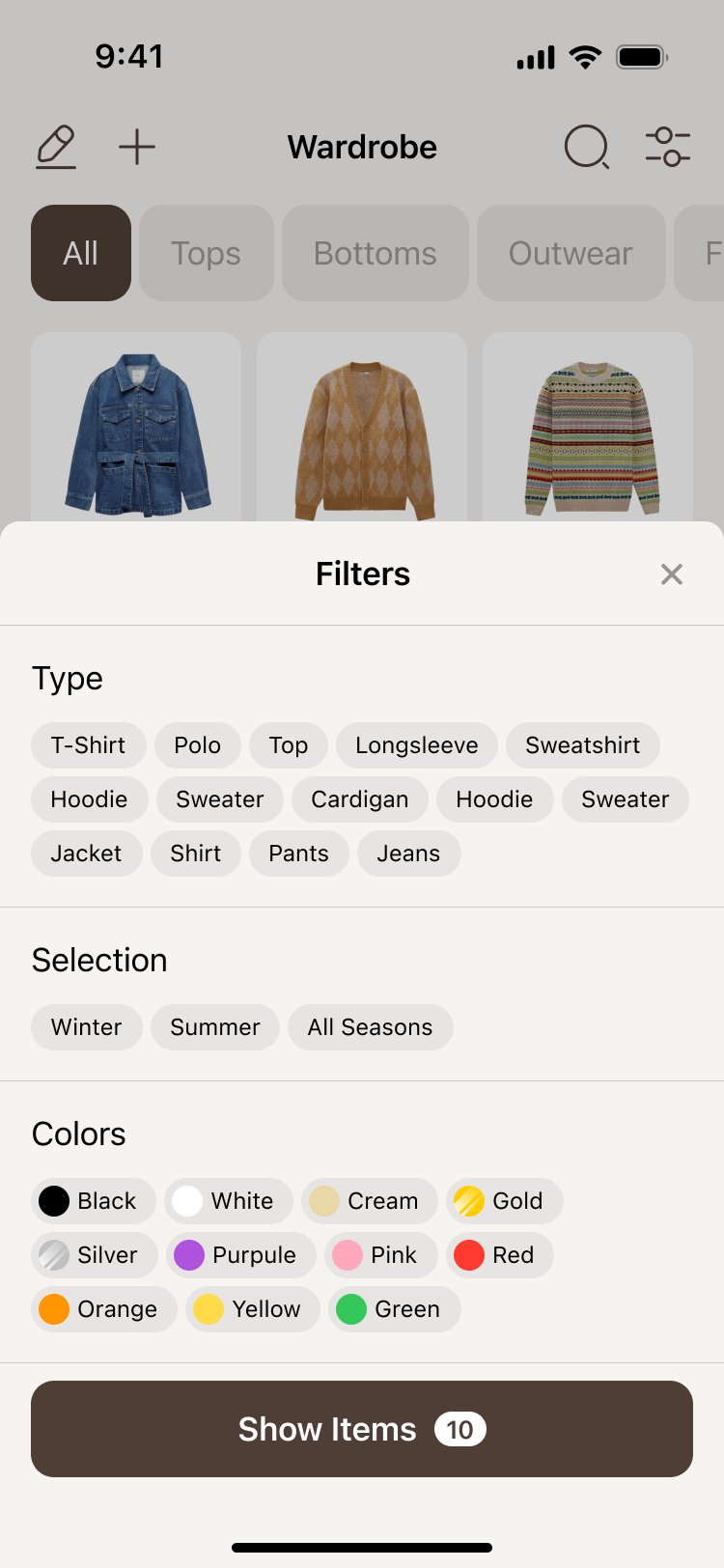 ROBE App Filters