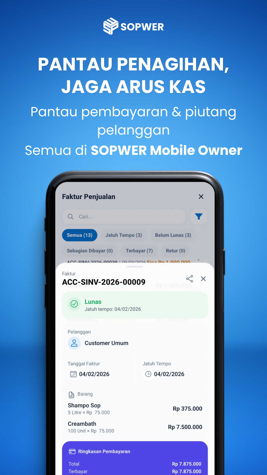 Pantau Penagihan dan Arus Kas