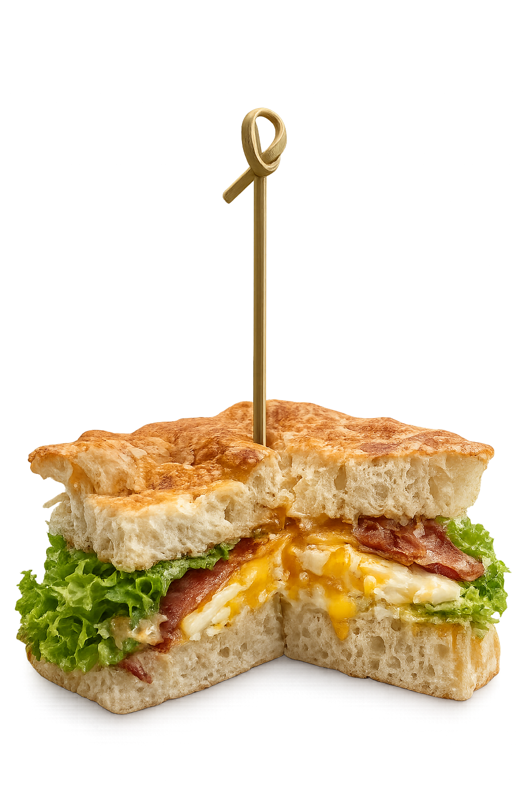 Focaccia cu ou si bacon