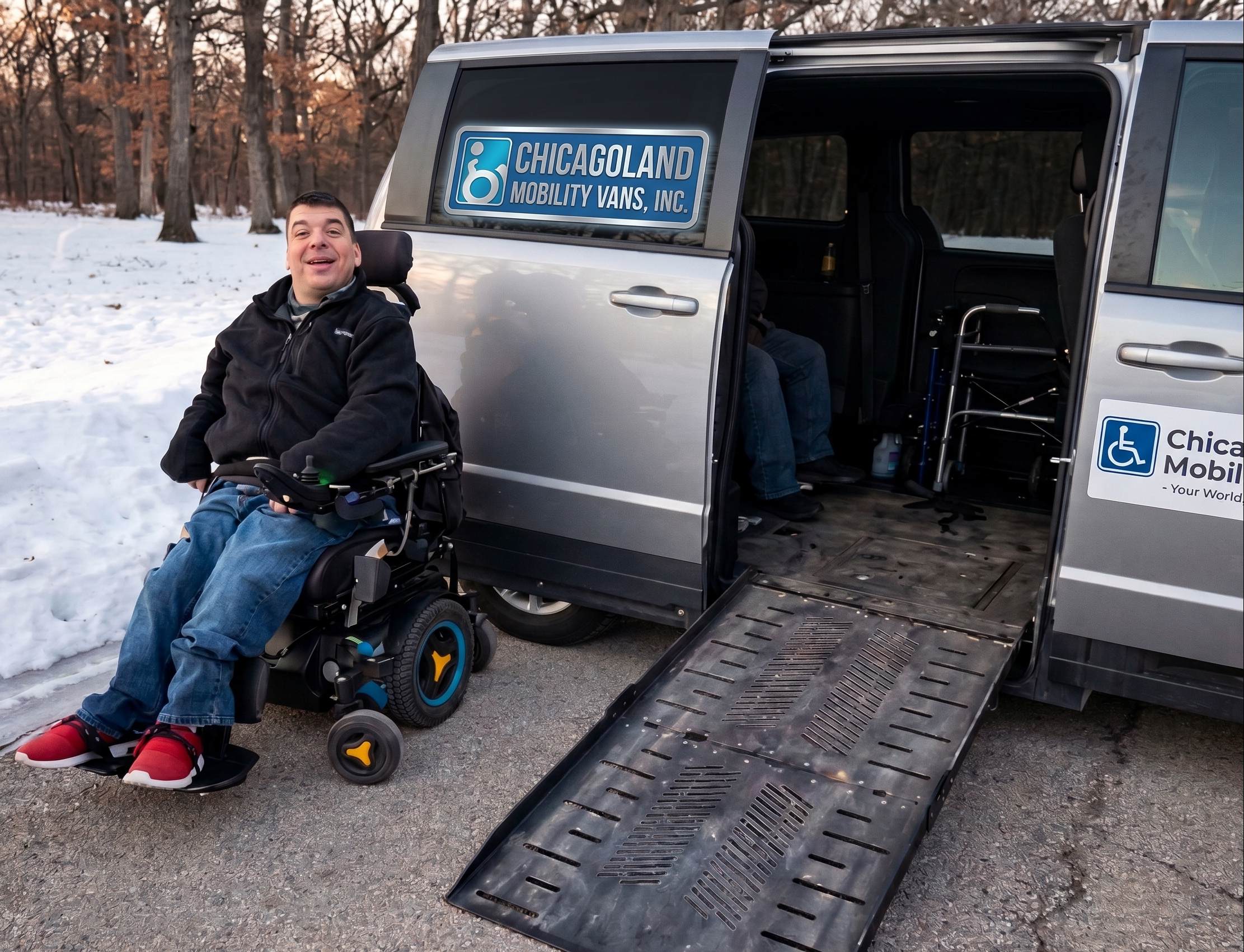 Bob with one of our wheelchair accessible vans