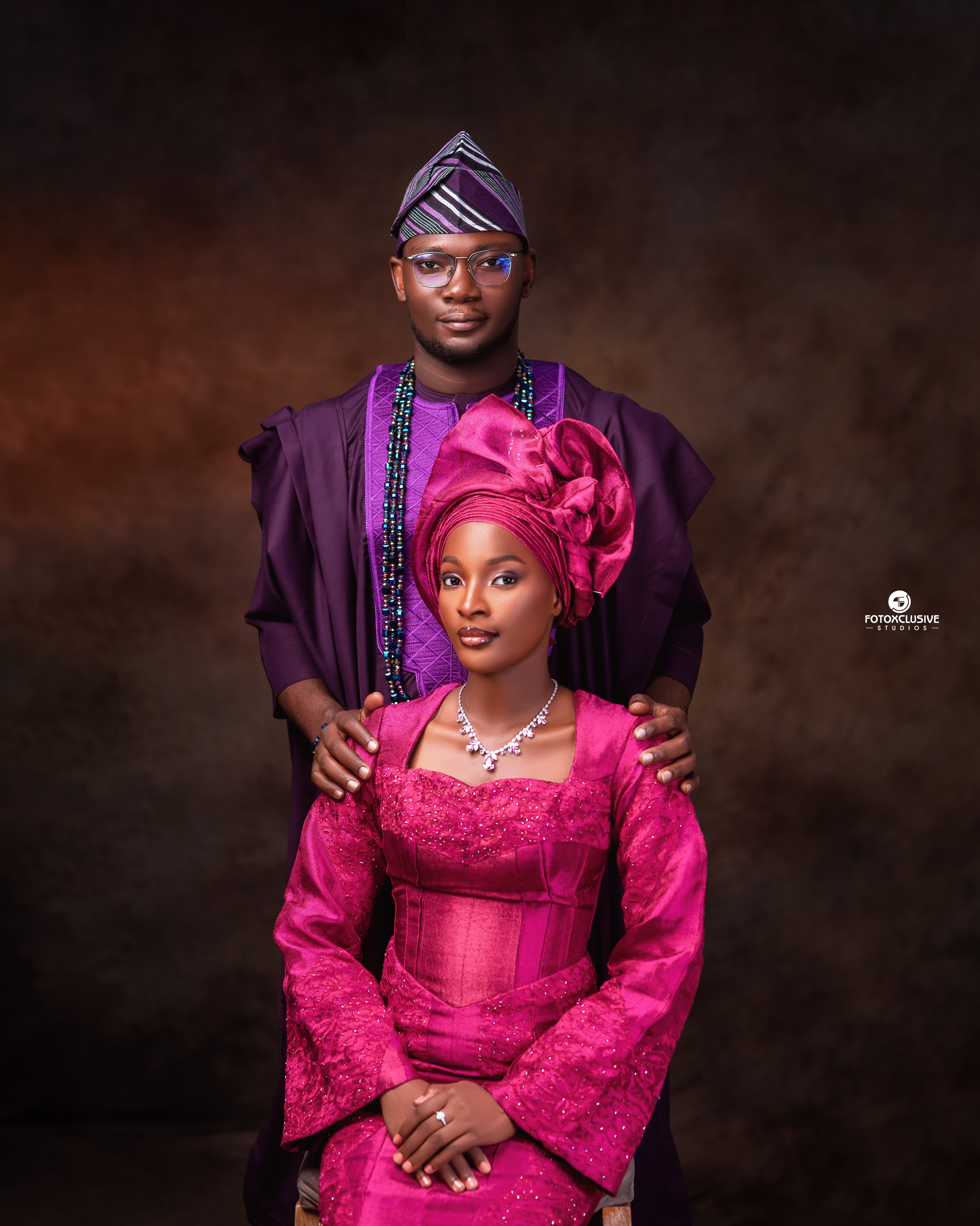 Joy & Kelechi - Intimate moment in traditional attire