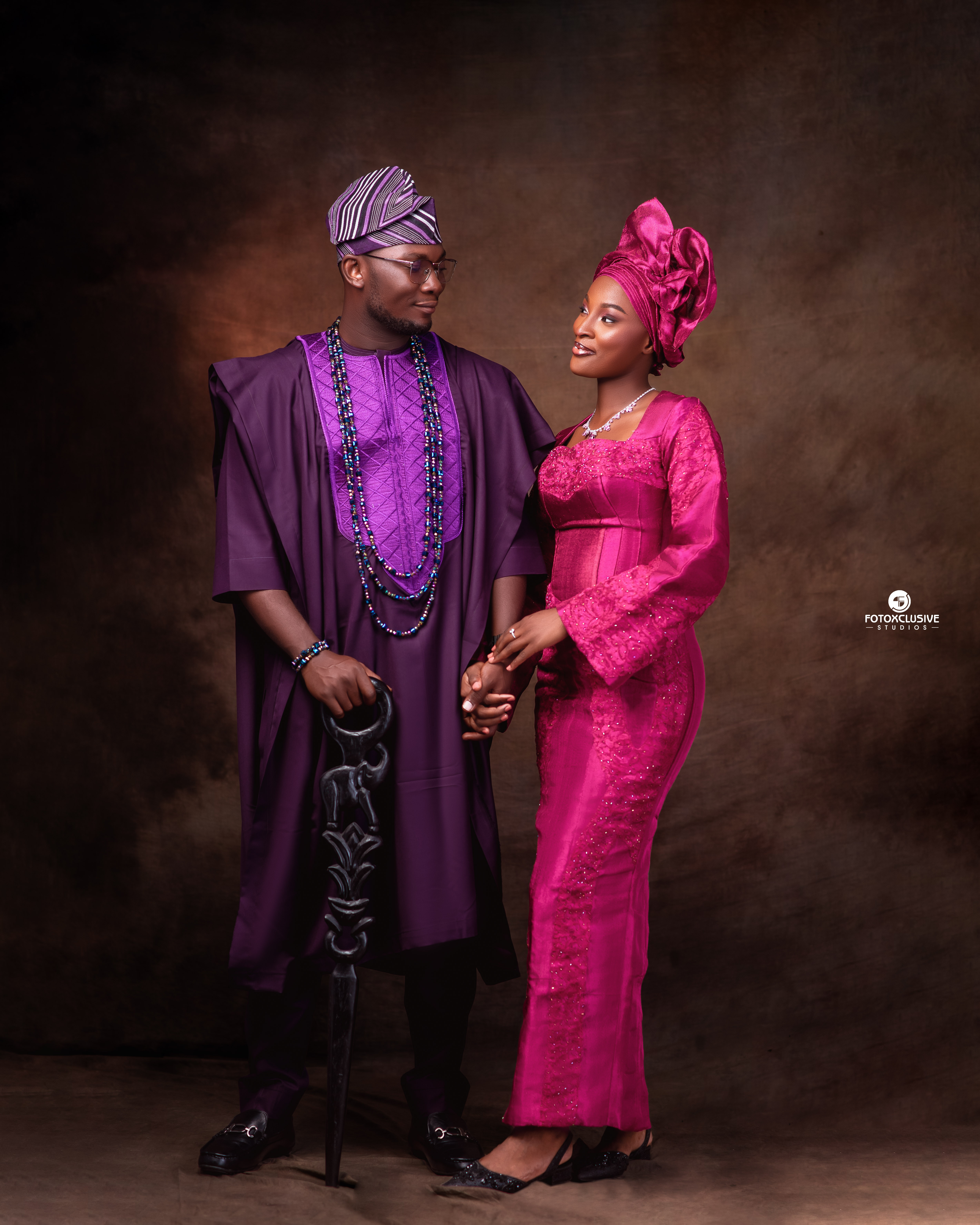 Joy & Kelechi - Standing together in traditional attire