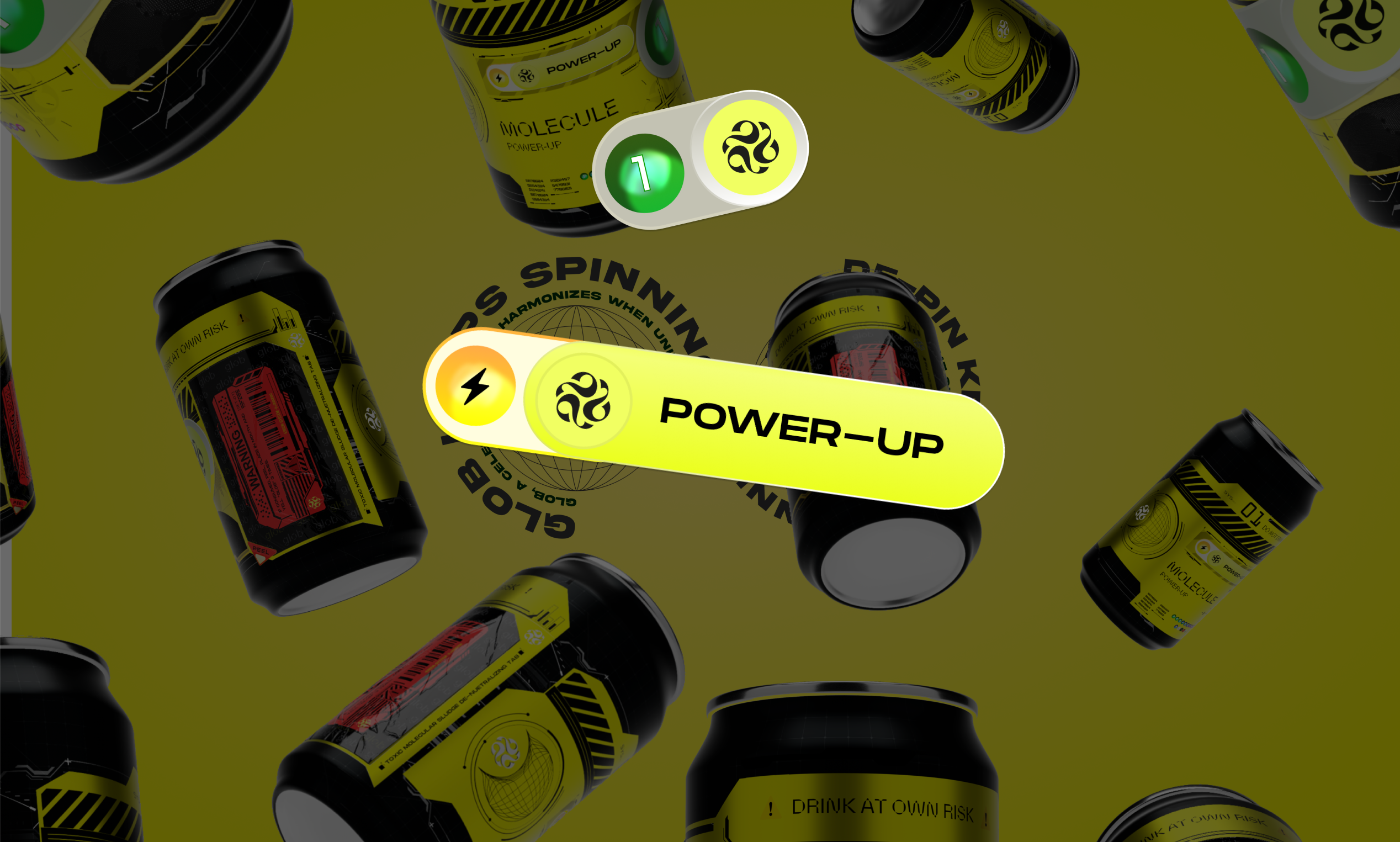 SHAGA Power-Up Energy Drink Packaging