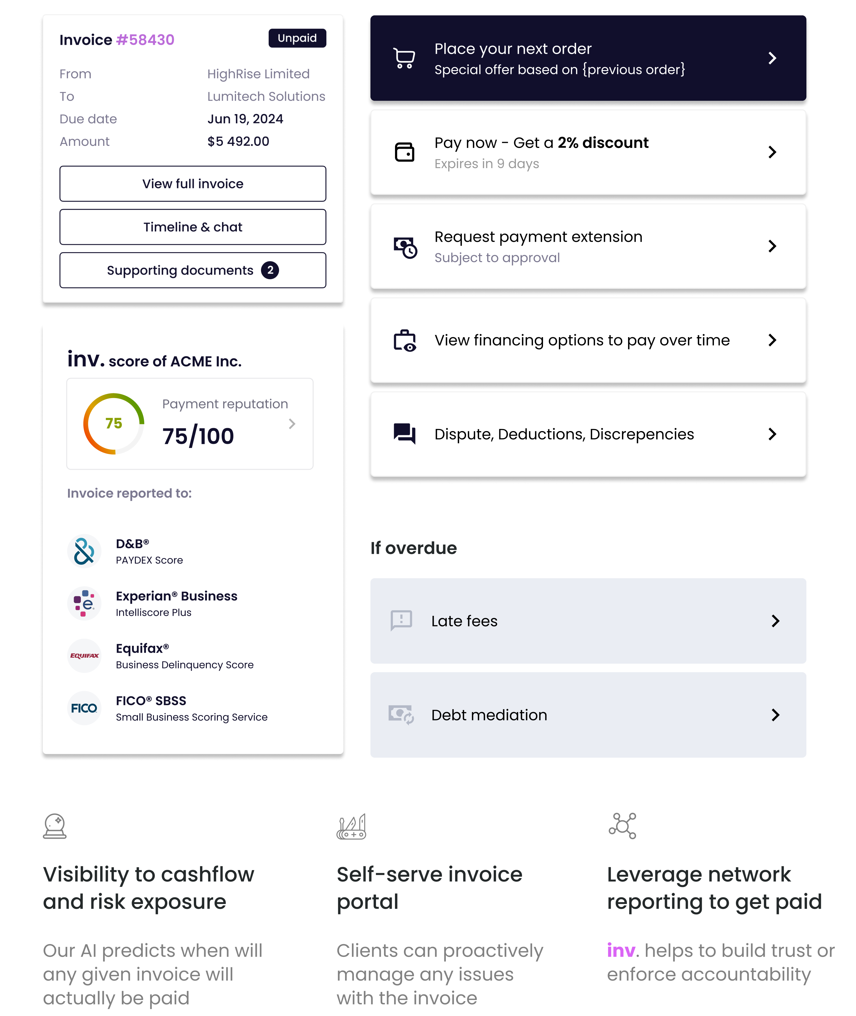 Invoice Management Interface with Payment Options