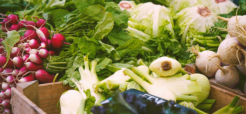 Fresh produce at farmers market