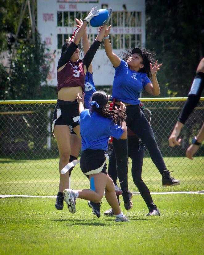 Recepción en salto durante el partido