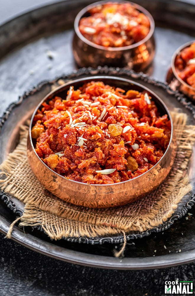Sweet Gajar Halwa with nuts