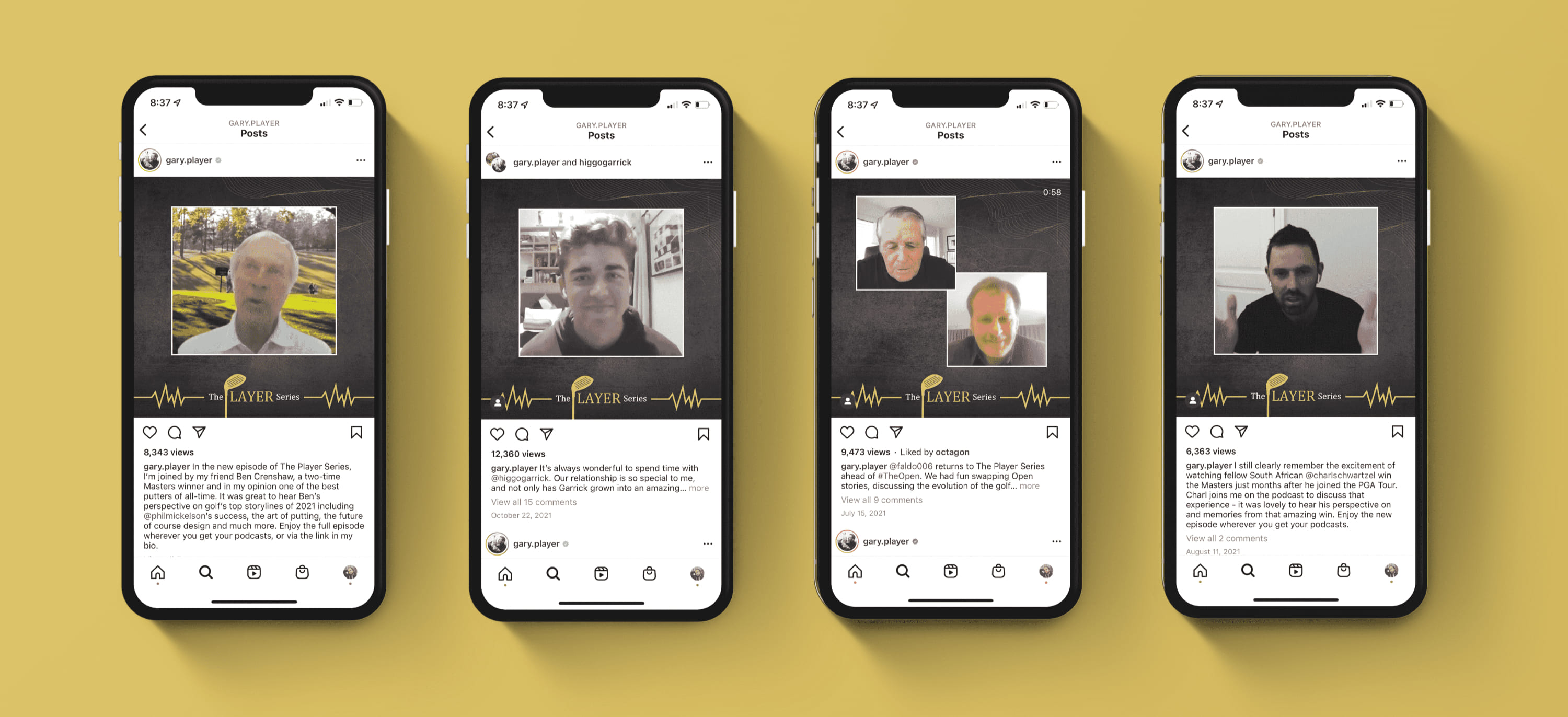 Gary Player podcast Instagram posts mockup