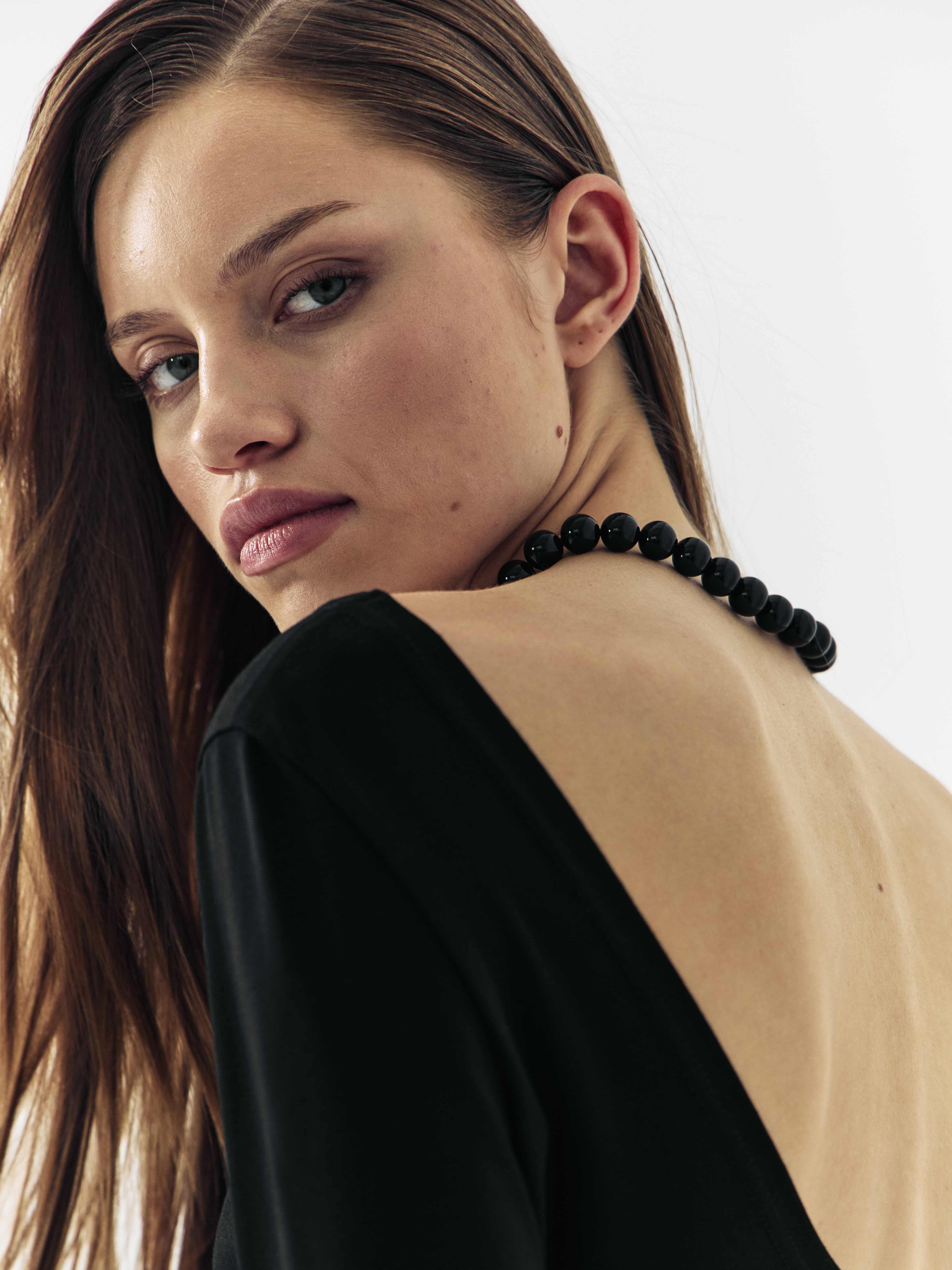 Lookbook portrait before retouching — natural skin