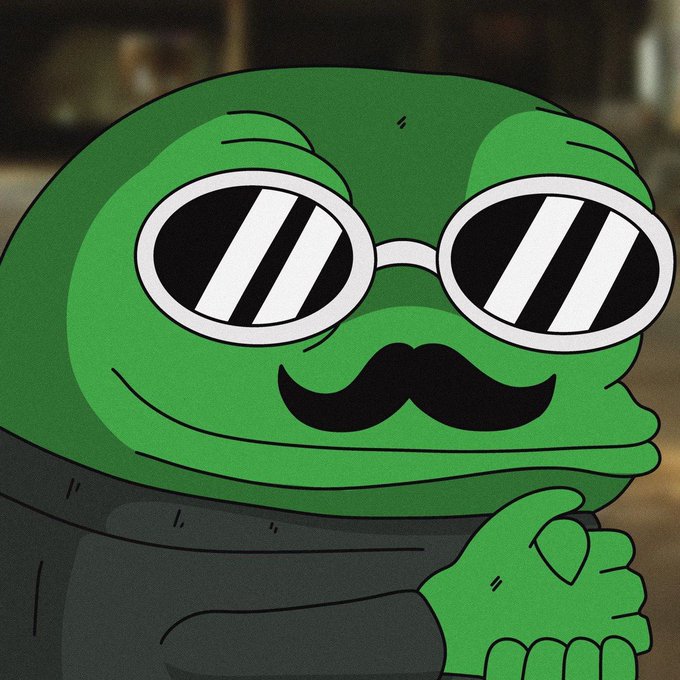 Bog frog with sunglasses and moustache