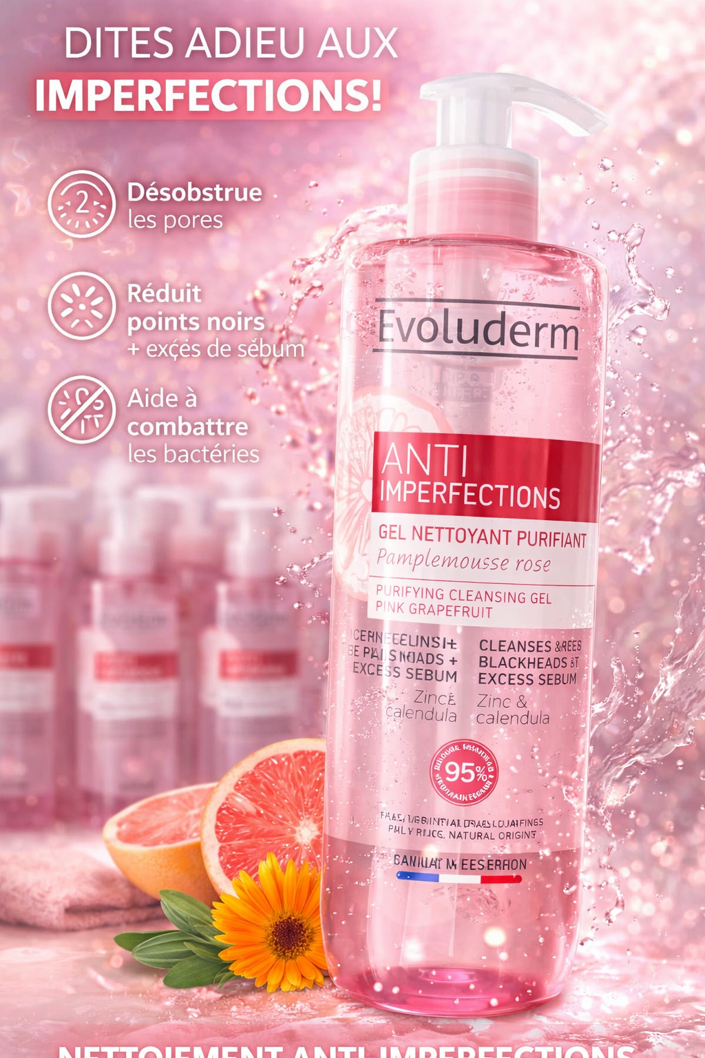 Gel Nettoyant Purifiant Pamplemousse Rose