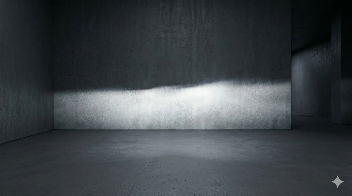 Headlight beam pattern illuminating concrete wall