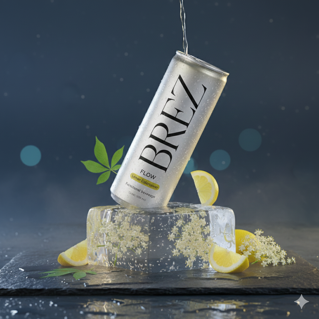 BREZ Flow can on ice with dramatic lighting