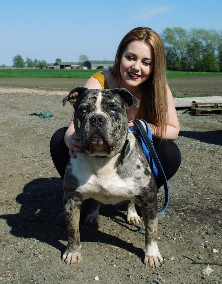 Judge Natalie Whyte with an Alapaha Blue-Blood Bulldog