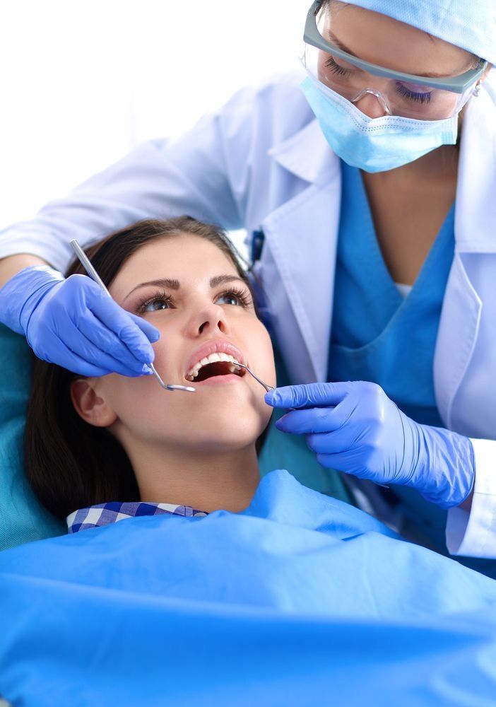 Professional dental treatment in progress