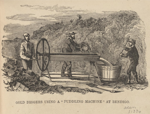 Historical gold puddling machine