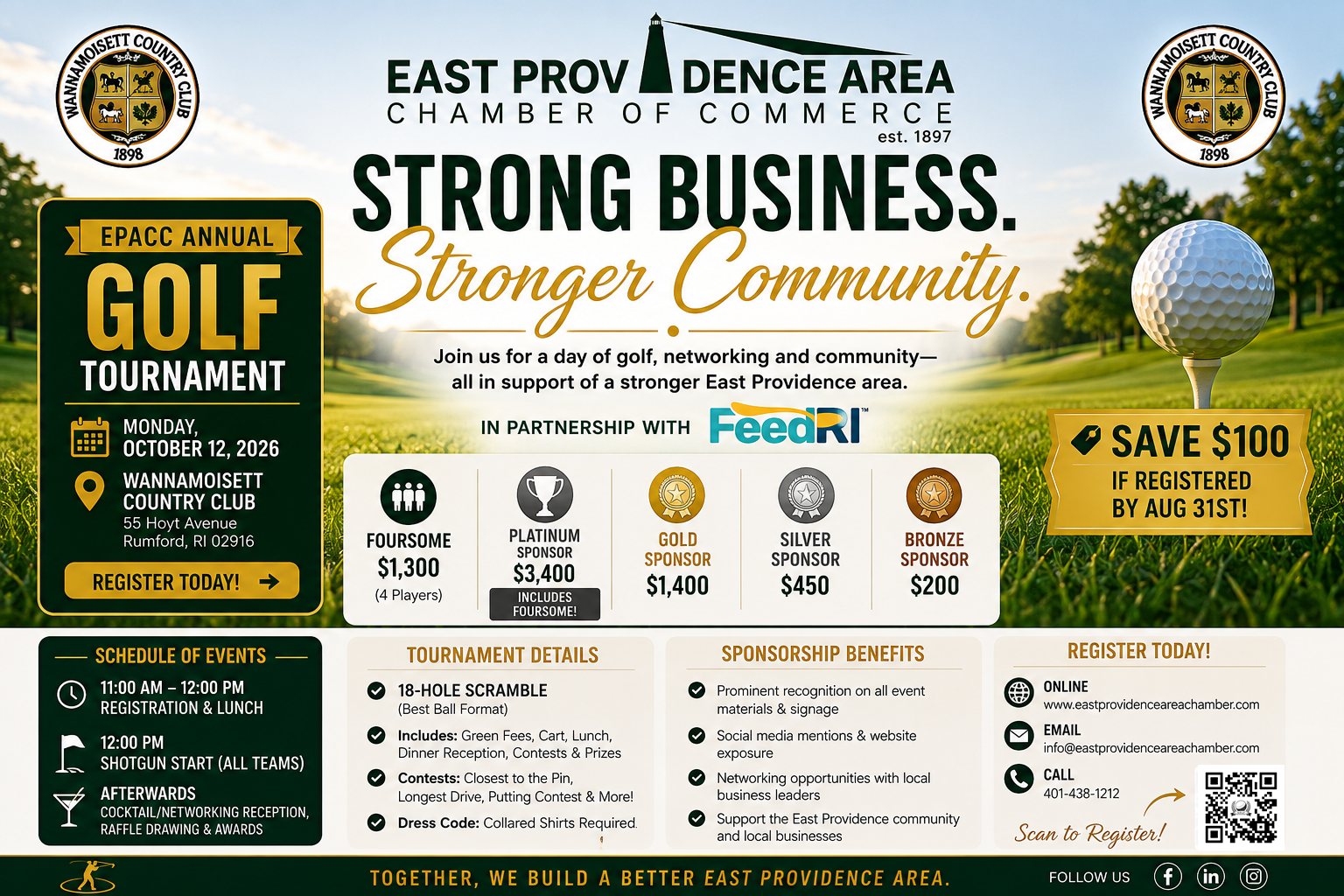 EPACC Annual Golf Tournament 2026 - Monday, October 12, 2026 at Wannamoisett Country Club