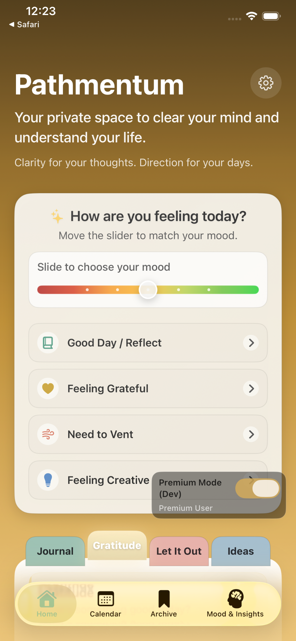 Gratitude feature