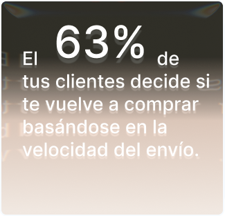 El 63% de tus clientes decide si te vuelve a comprar basándose en la velocidad del envío.