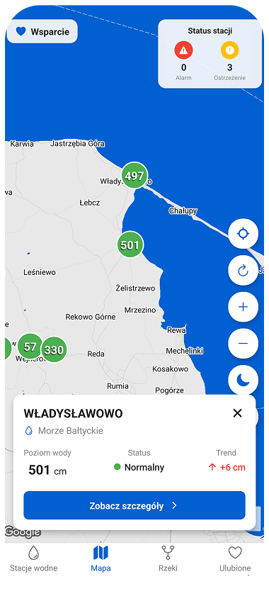 Szczegóły stacji na mapie