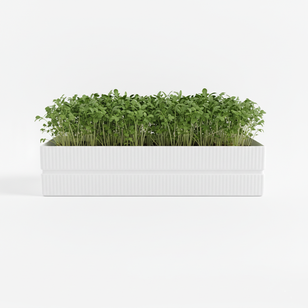 Rocket microgreens growing in a Herbs2Hand Linea module