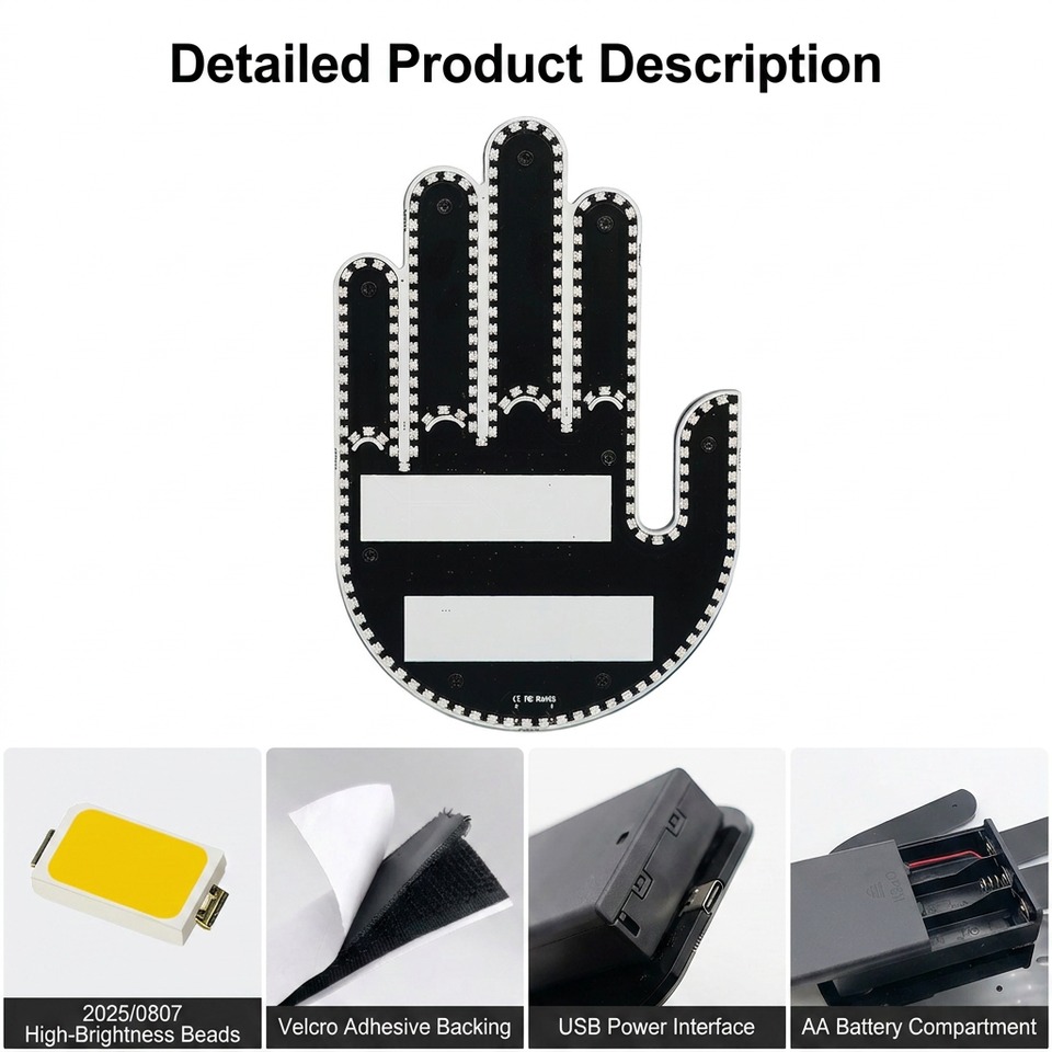 Detailed vehicle gesture light components