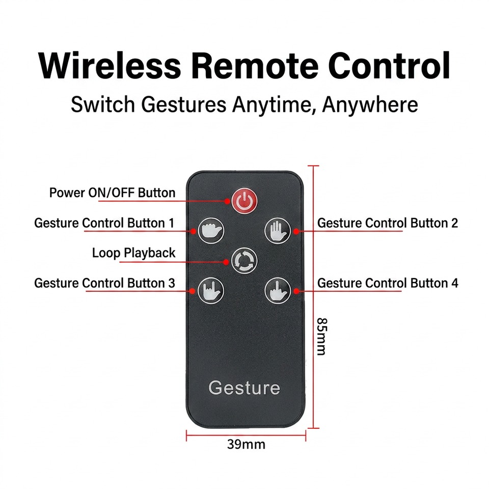 Wireless remote control for gesture light