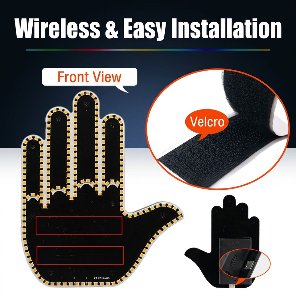 Gesture light with Velcro mounting and USB power