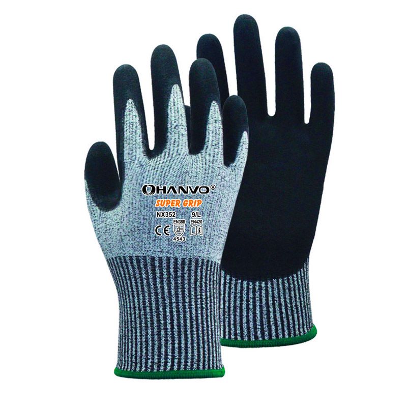 Hanvo Super Grip Cut Level 5 Nitrile Glove