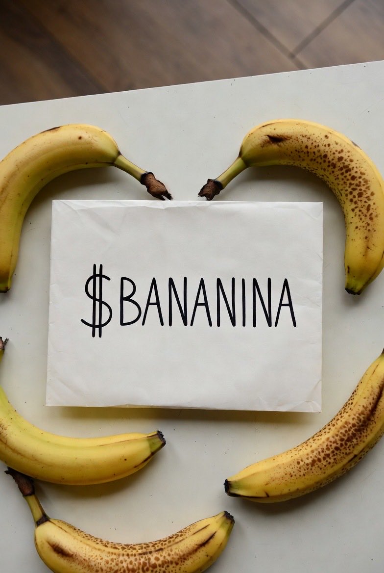 bananas surrounding a $BANANINA envelope