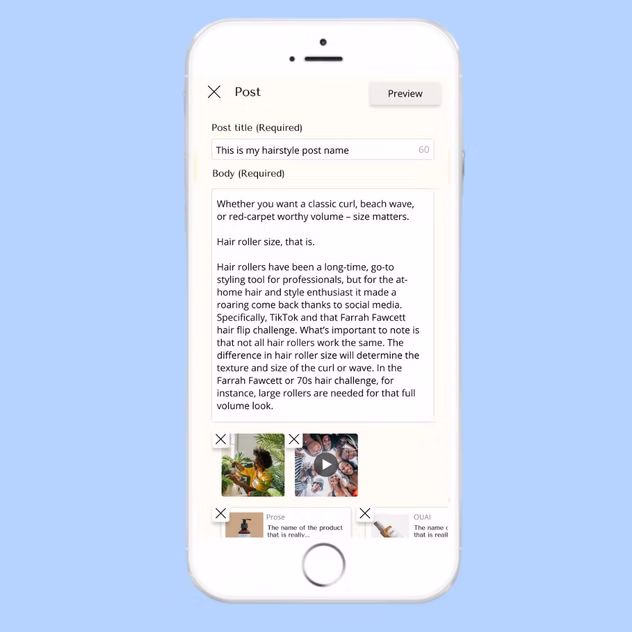 Create content feature