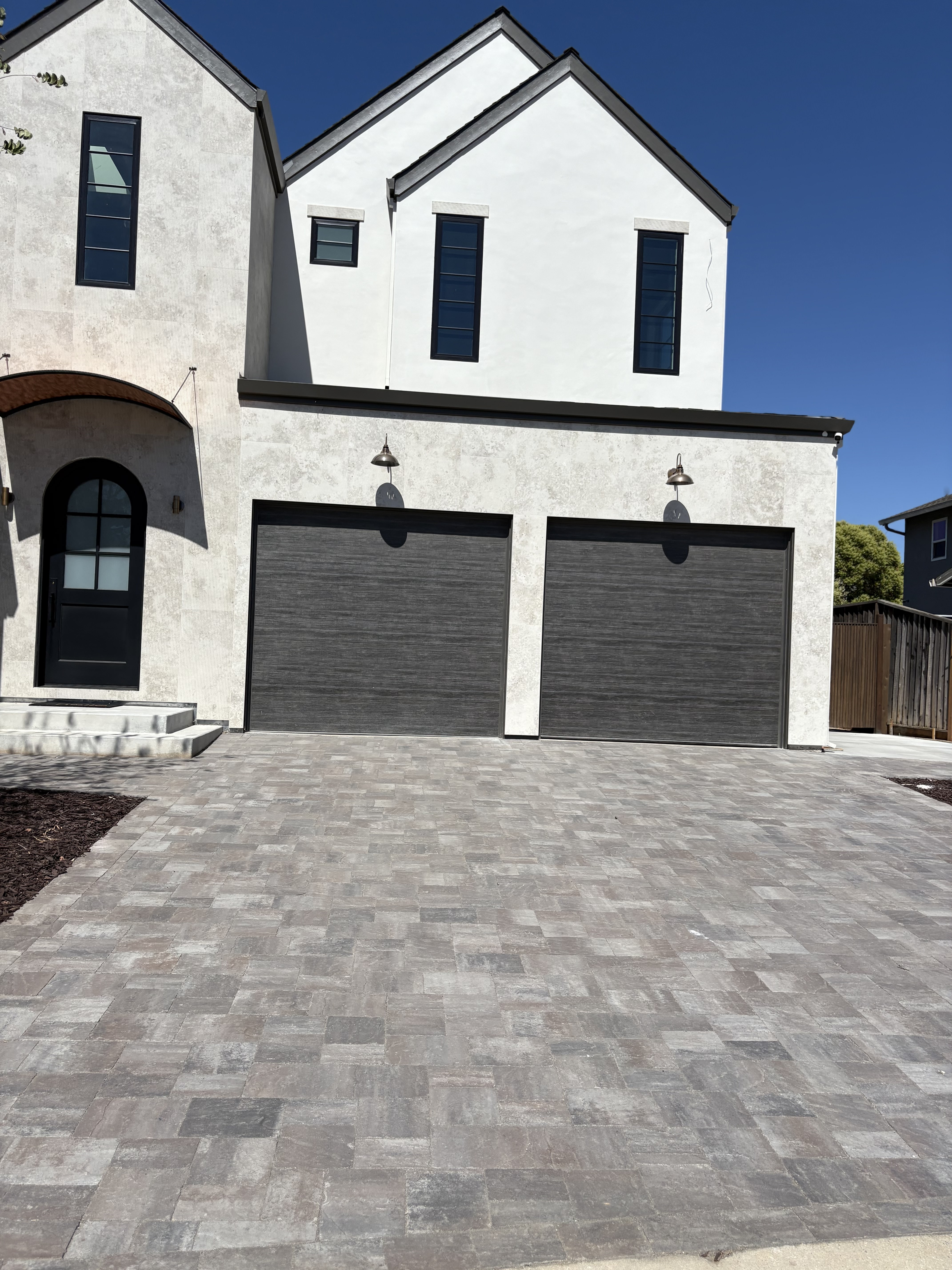 Modern paver driveway