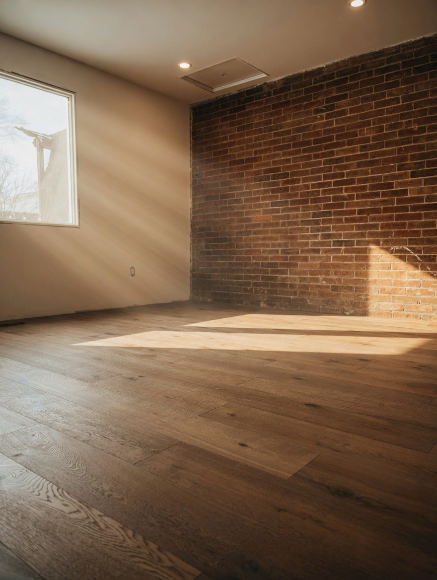 Wide Plank Laminate with Exposed Brick