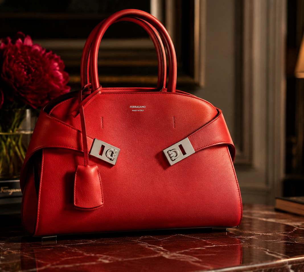 Red Ferragamo Luxury Handbag
