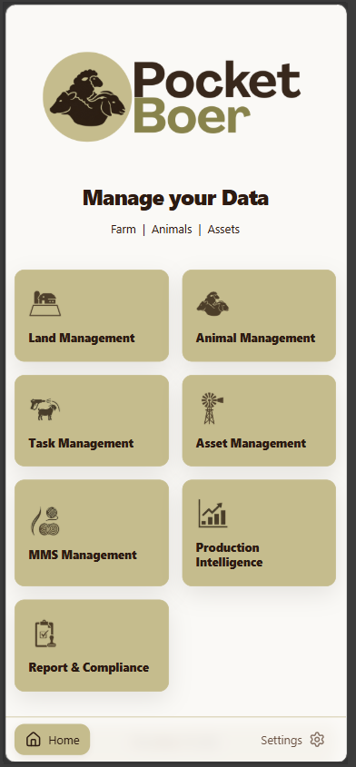 Pocket Boer Dashboard