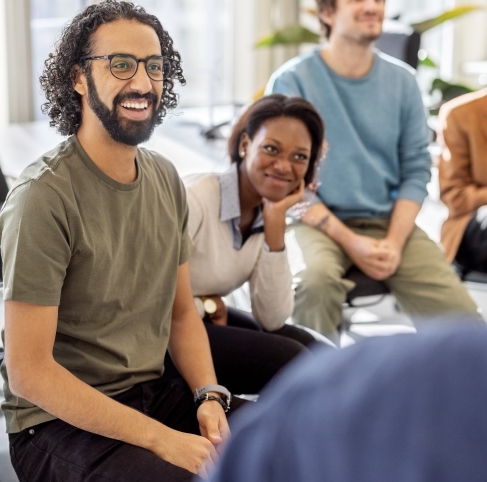 Team of diverse professionals collaborating