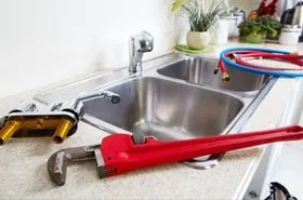 Plumbing tools and sink