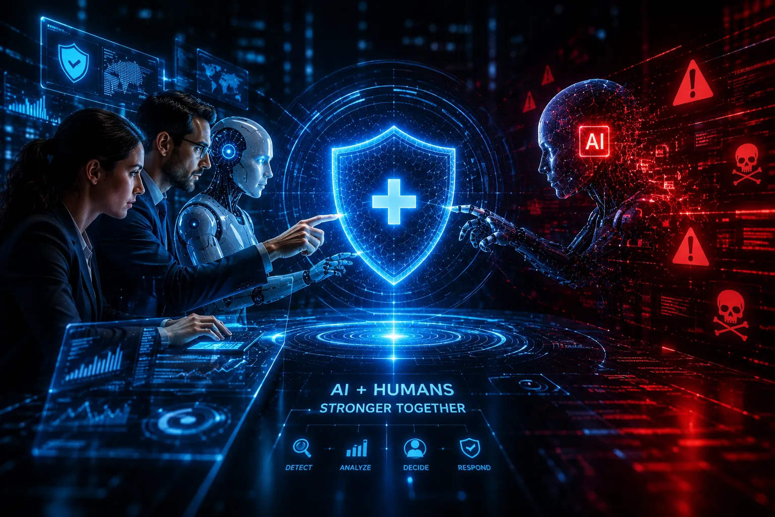 Humans and AI working together to defend against cyberattacks