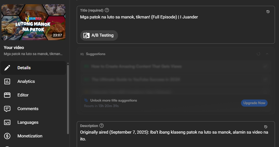 Lutong Manok na Patok