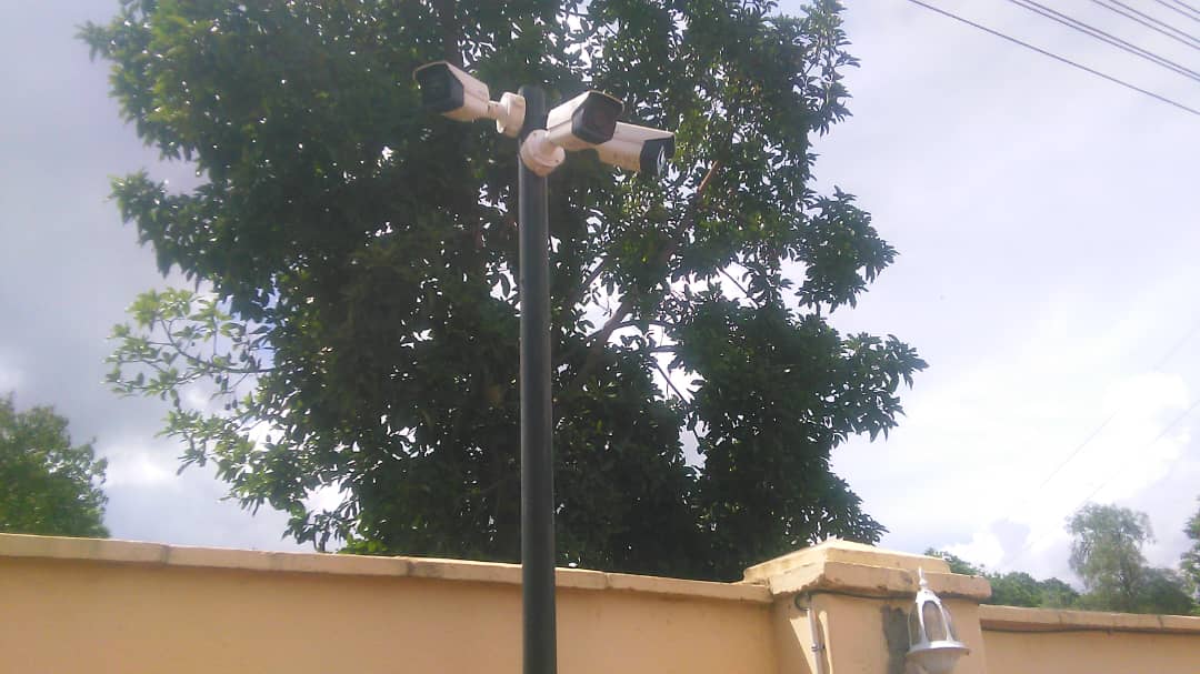 Pole-mounted security cameras