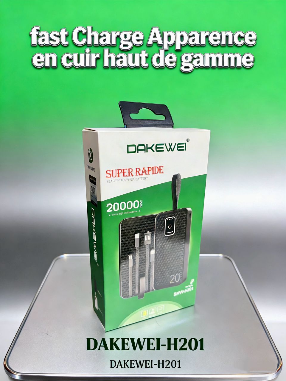 Powerbank DKH-H201 20.000mAh Charge Rapide 4 Cables