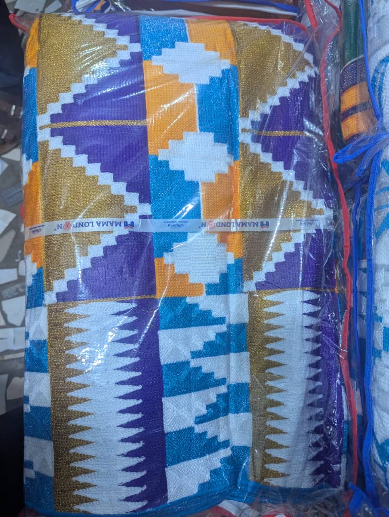 Kente Bleu Violet Doré
