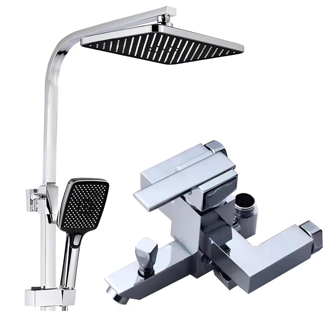 Chrome Shower System with Square Head