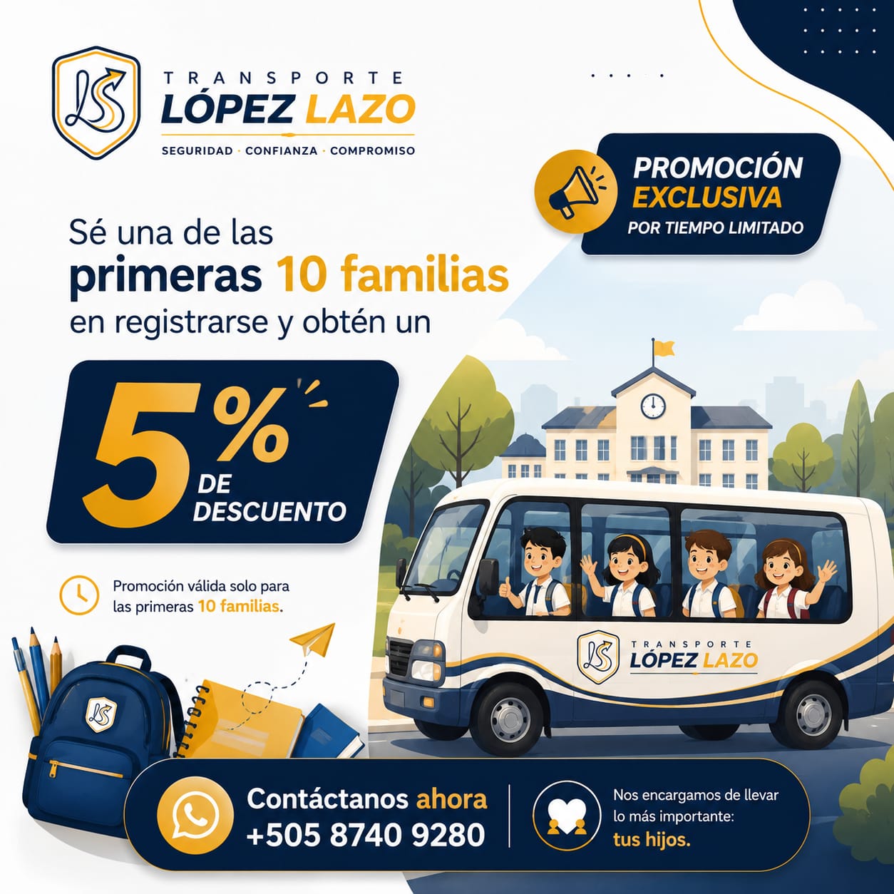 Sé una de las primeras 10 familias - 5% de descuento