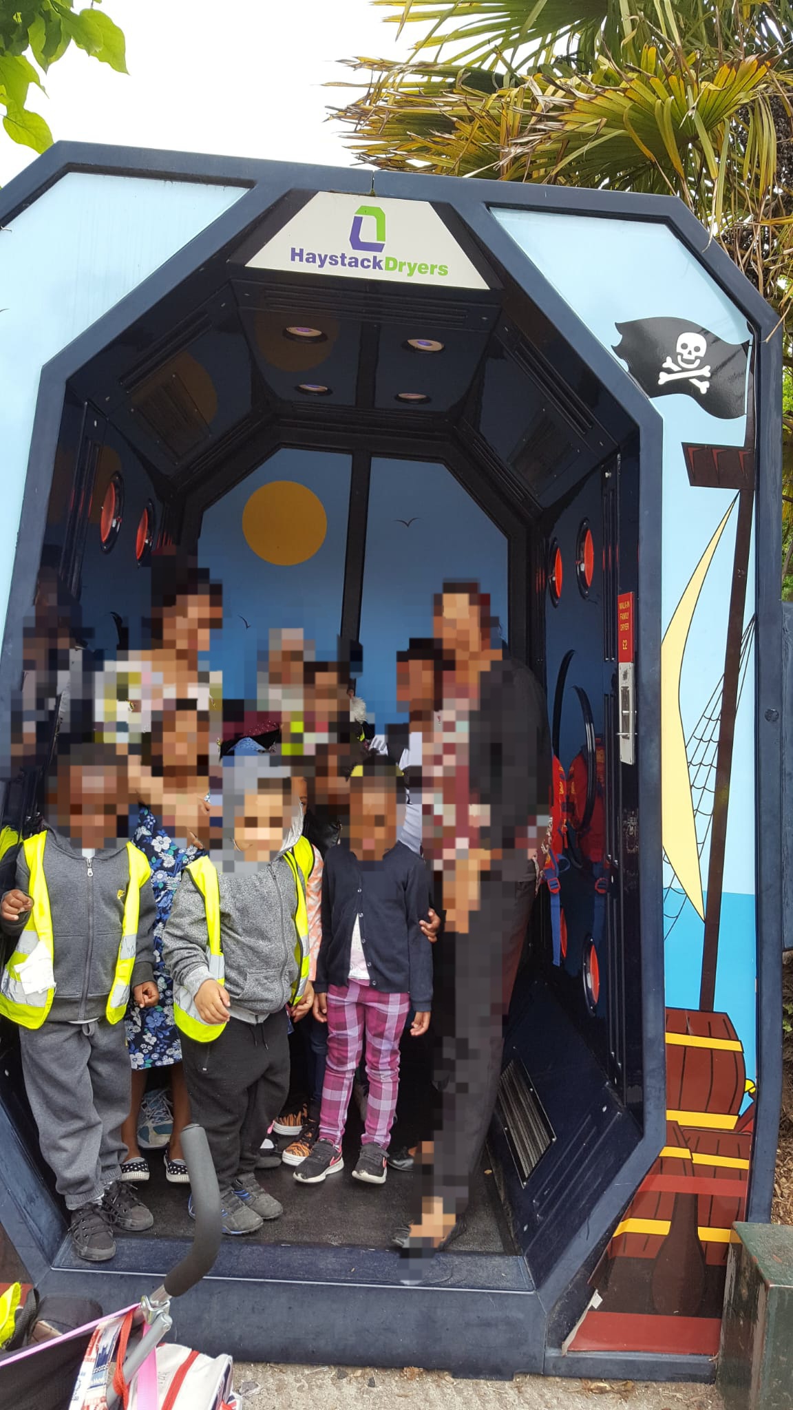 Children exploring pirate-themed attraction
