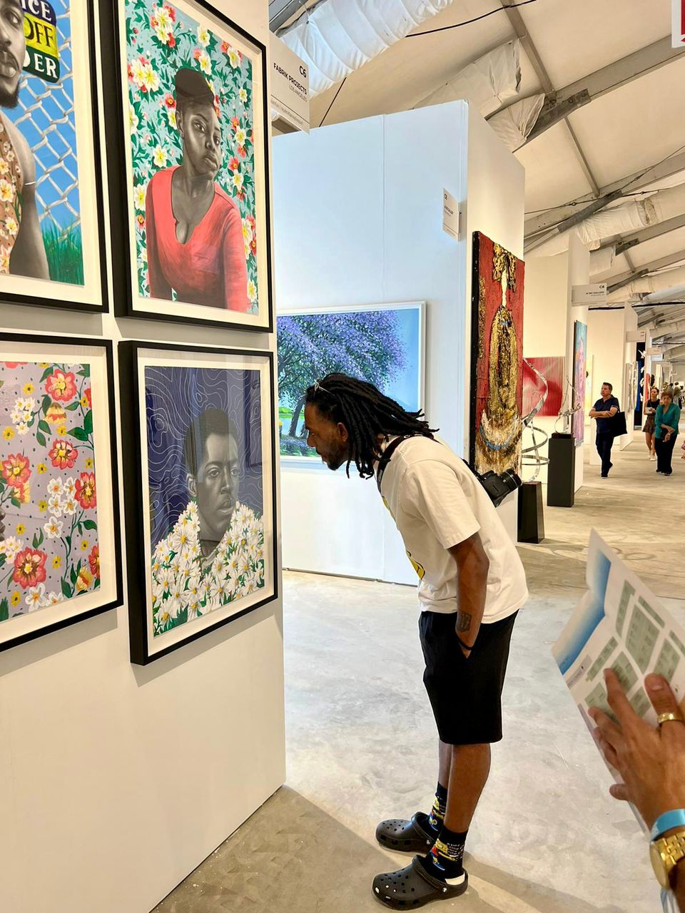 Visitor Engagement - Red Background Portrait