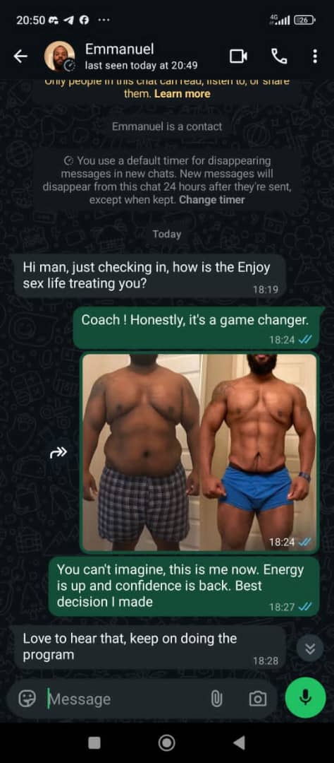 WhatsApp testimonial conversation