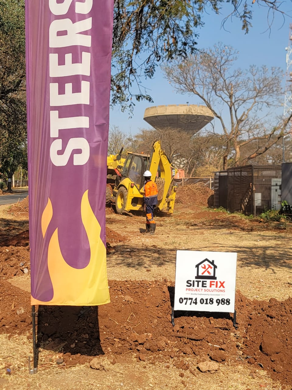 SiteFix road construction team and branding